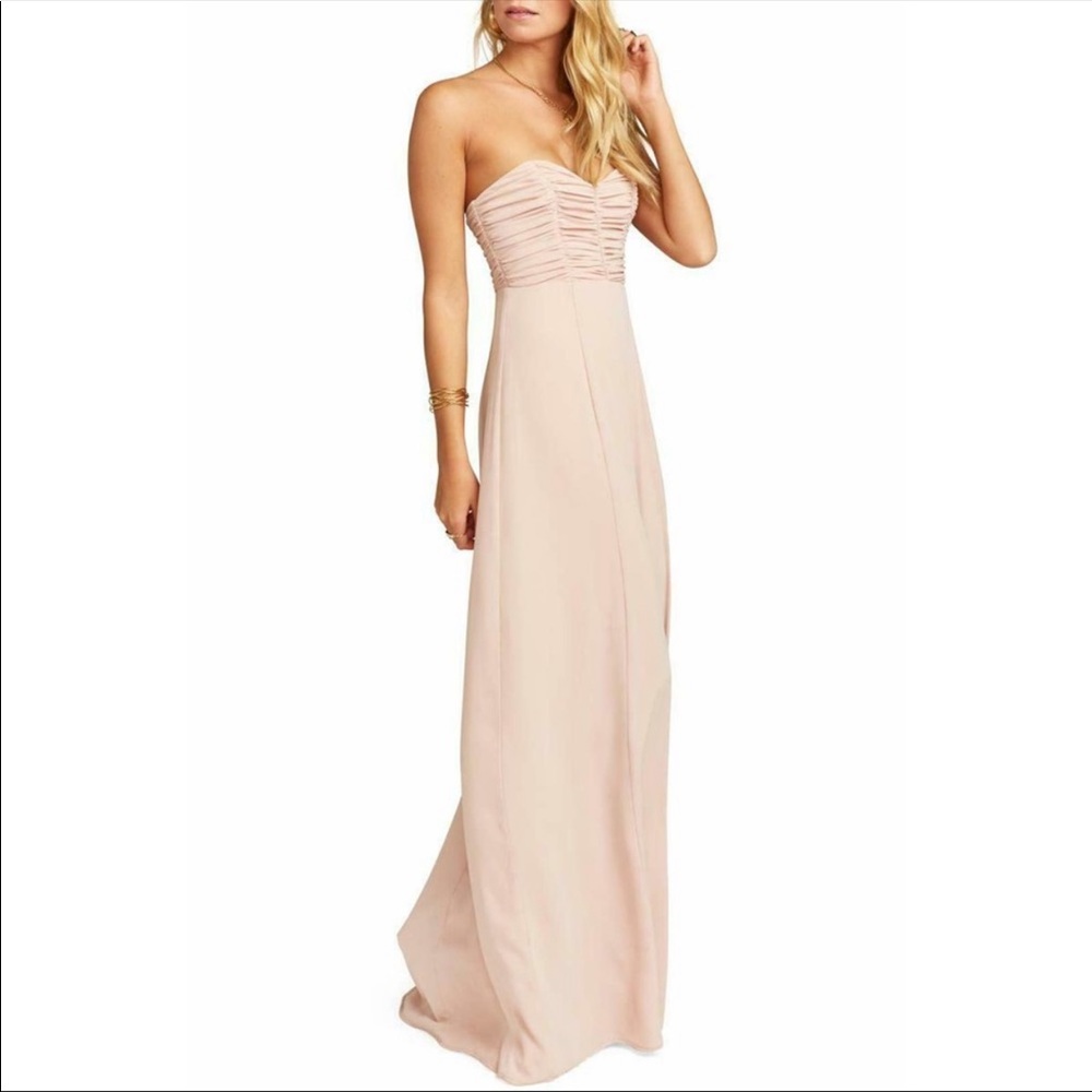 SHOW ME YOUR MUMU Bonbon Strapless Formal Bridesmaid Maxi Dress Size Small